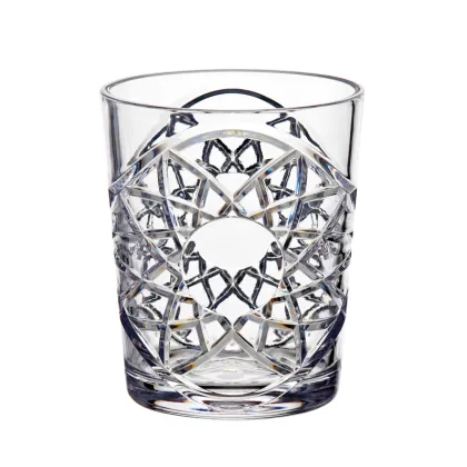 Sunshine Decor Glass - Stackable Unbreakable Plastic Decorative Embossed Glass