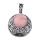 Rose Quartz 20MM Cabochon Alloy Gemstone Pendant