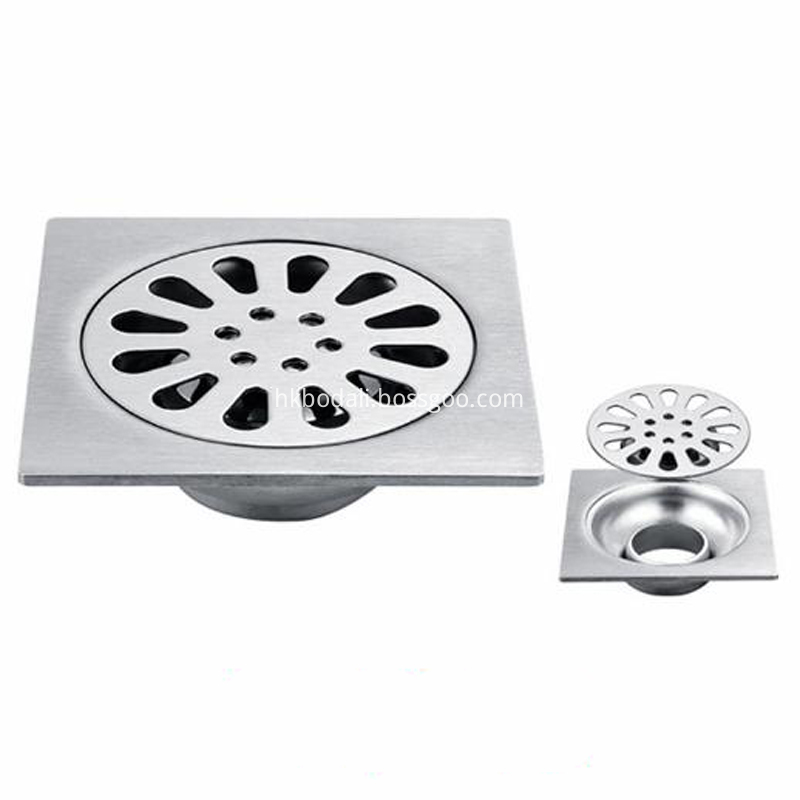 Deep and shallow square thick floor drain