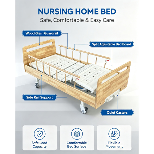 Nursing Home Wooden Care Bed for Patients