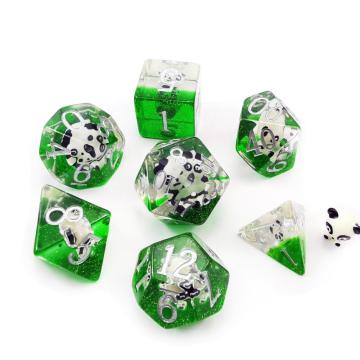 Бессон Негабаритный DND DICE DICE Set of Panda, гигантские 7pcs Panda Polyedral D &amp; D Dice Set, Cigh Dize Dungeons и Dragons Dice