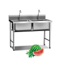 Commercial Stainless Steel Sink with 3 Sizes Bracket Faucet Drain System