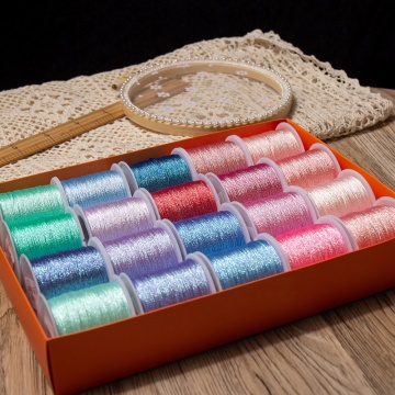DIY Threads: 6-Ply Magic Sparkle Color Braided Bracelet Jewelry Making Accessories - Explore Metallic Threads for Hand Craft Projects