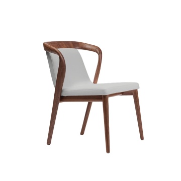 Chaise en bois massif de style Wabi Sabi avec siège en cuir en tissu pour restaurant et maison de luxe minimaliste salon