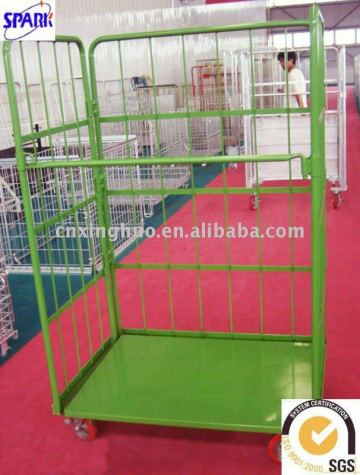 folding metal trolley container