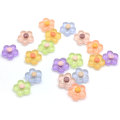Colorful Transparent 100pcs/bag Flower Shaped Resin Cabochon Handmade Craftwork Girls Phone Shell Decor Hair Accessories