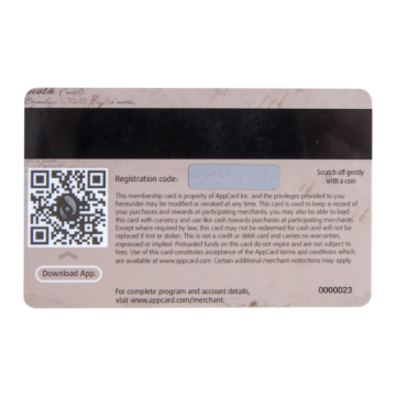 Plastic card with scratch-off label as the loyalty card and prepaid phone card