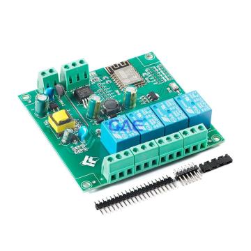 Advanced ESP8266 Contrôle WiFi: module de relais à quatre voies avec carte de développement ESP-12F pour le développement secondaire GAE alimenté par AC / DC