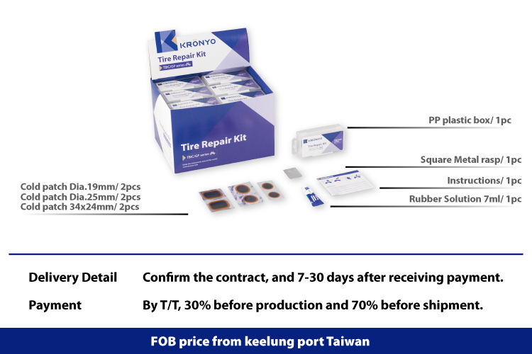 kit di riparazione del pneumatico per pneumatico per pneumatico piccolo rotondo Kit di trasporto