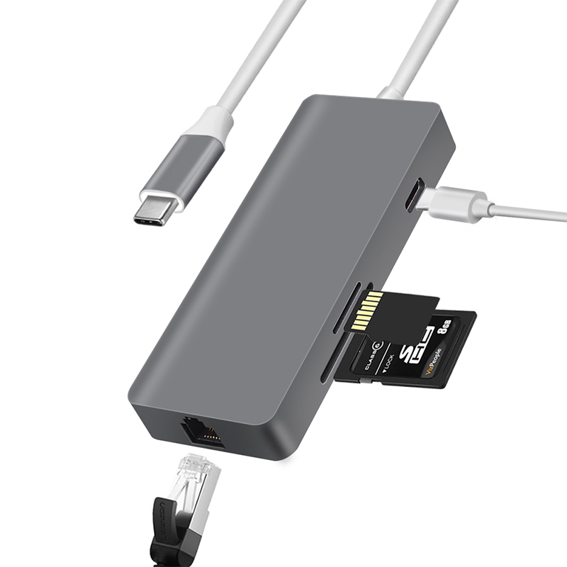 7Port USB Type-C إلى USB 3.0 Hub Adapter