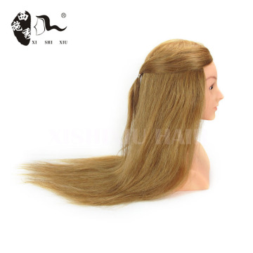 Real Human Hair Mannequin Practice Training Head