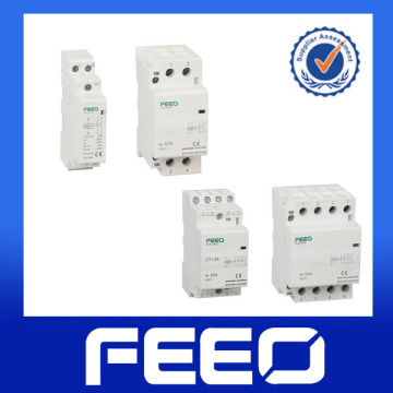 DIN Rail Mounted 25A 63A 2p 4p 230V 400V AC Coil Modular Contactor