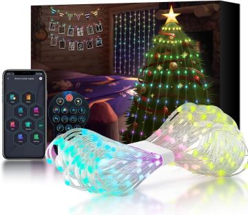 Rgbic dream color προγραμματιζόμενο smart bluetooth LED κουρτίνας φώτα συμβολοσειράς για χριστουγεννιάτικο υπνοδωμάτιο γάμου