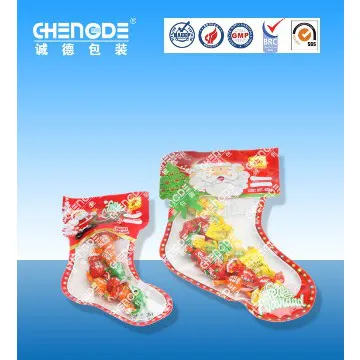 stock shape pouch for candy , Christmas candy gift plastic bag