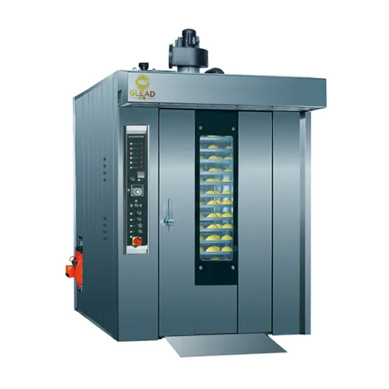 High Efficiency 64 Tray Commercial Gas Hot Air Rotary Oven for Bakeries