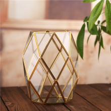 Recipientes de vaso de flores de musgo suculento Vaso de vidro transparente Mesa de terrário decorativo geométrico
