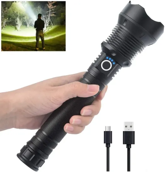 Waterproof Zoomable XHP70/50 Tactical Flashlight for Self Defense