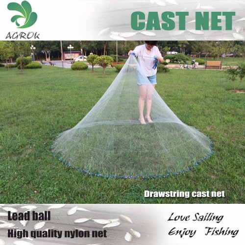 High Quality 3FT-12FT Lead SinkerDrawstring Cast Nets Fishing Net