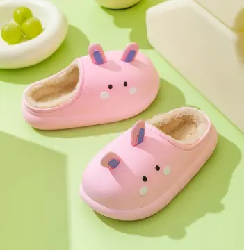 New Waterproof Children's Dinosaur Plush Slippers: Winter Warm and Non-slip Kids' Indoor Shoes