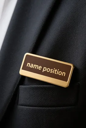 Custom name badge for work