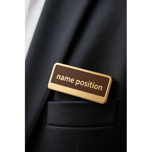 Custom name badge for work