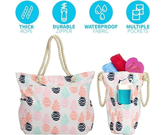 Printed Beach Tote Bag