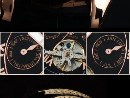 Black Dial Week Tourbillon Automatic Watch For Precision Time