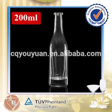 200ml small fancy glass liquor round bottle cork top