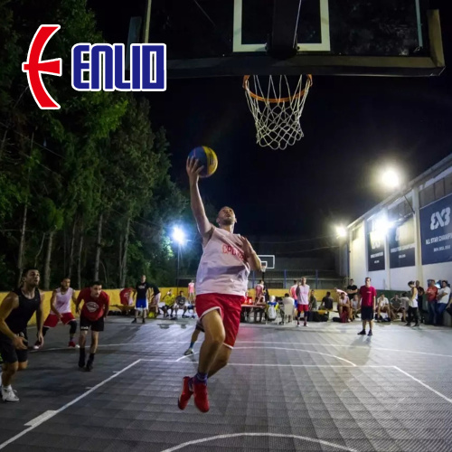 Tilhas de basquete ao ar livre piso entrelaçadas