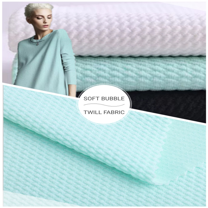 Bubble Twill Knitted Jacquard Healthy Thicker Fabrics