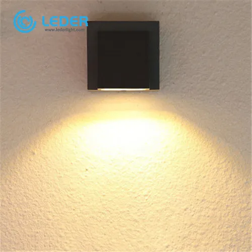 LEDER Warm White Black LED Outdoor Wall Light