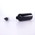 Black round shoulder glass bottle for essential oil