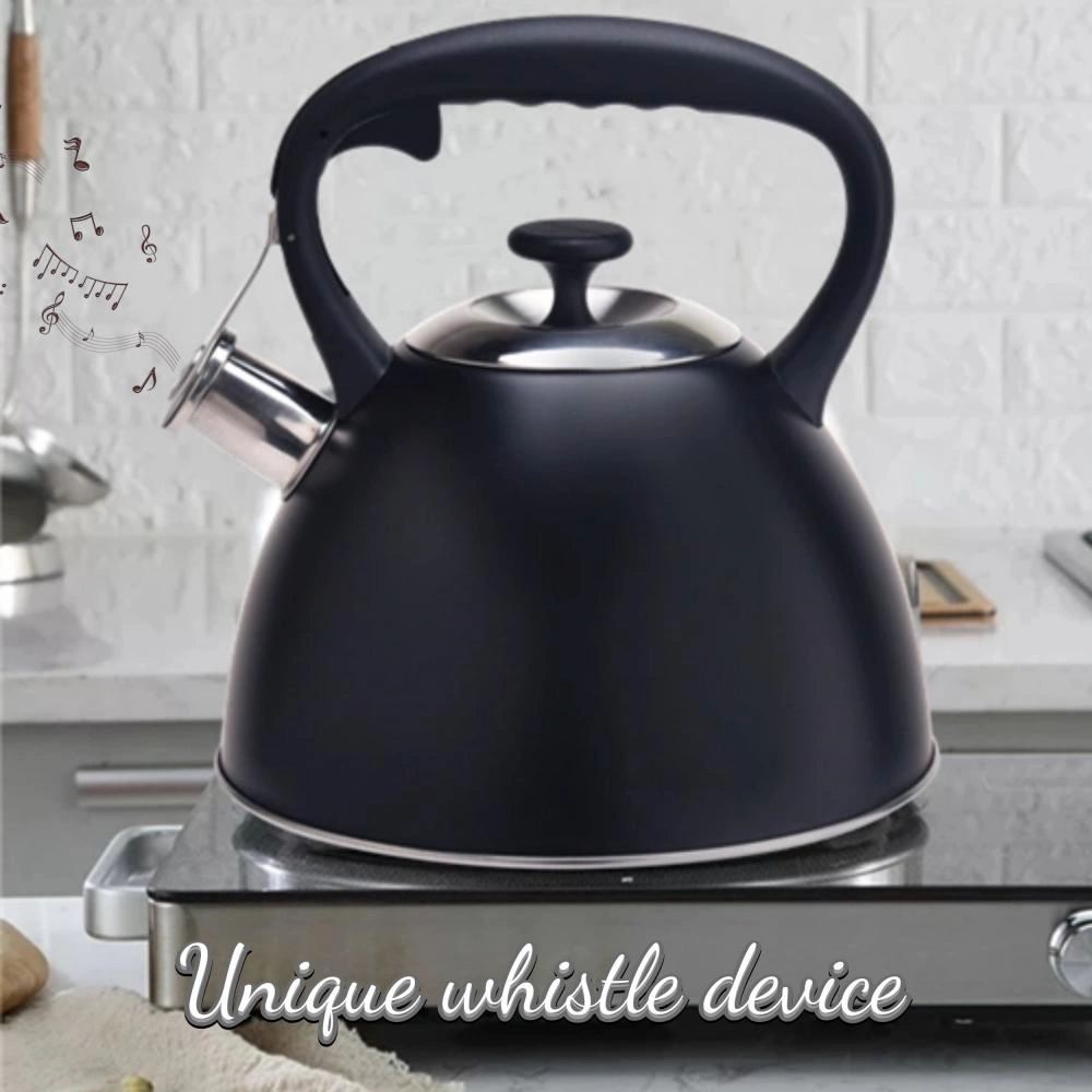 UPware 2.4 Quart Enamel-on-Steel Whistling Tea Kettle (Black