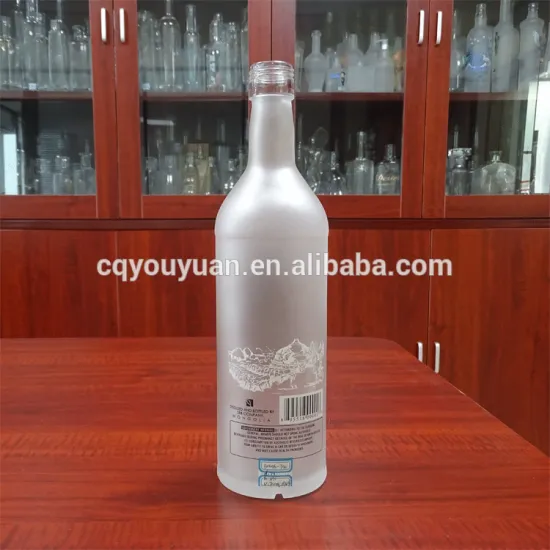 Frosting decorative global vodka glass bottle 750ml