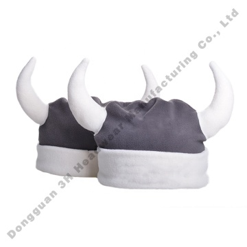 Custom Logo Beanie Hats with Ox Horns - Wholesale Polyester Winter Warm Knitted Cosplay Caps for Unisex