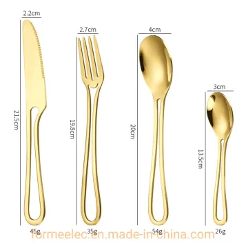 Hotel Silverware Hollow Handle Cutlery Dessert Spoon Dinner Fork Spoon Knife Eating Utensils
