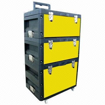 Trolley Tool Case, Made of Plastic and Stainless Steel