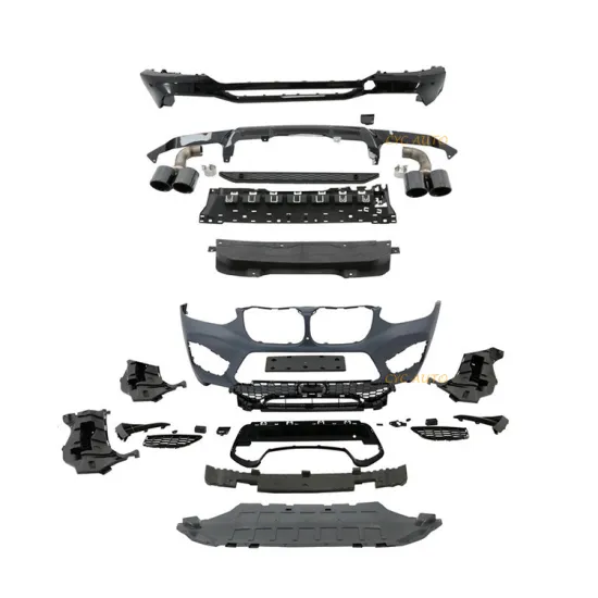 Front Bumper Rear Diffuser Pipe Bodykit Upgrade F98 X4M Style for BMW X4 G02 2018-2020