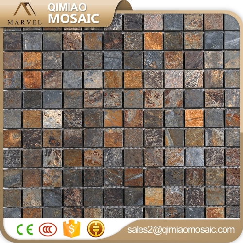 Popular 23X23Mm Slate Panel Floor Mosaic Stone Outdoor Wall Tile