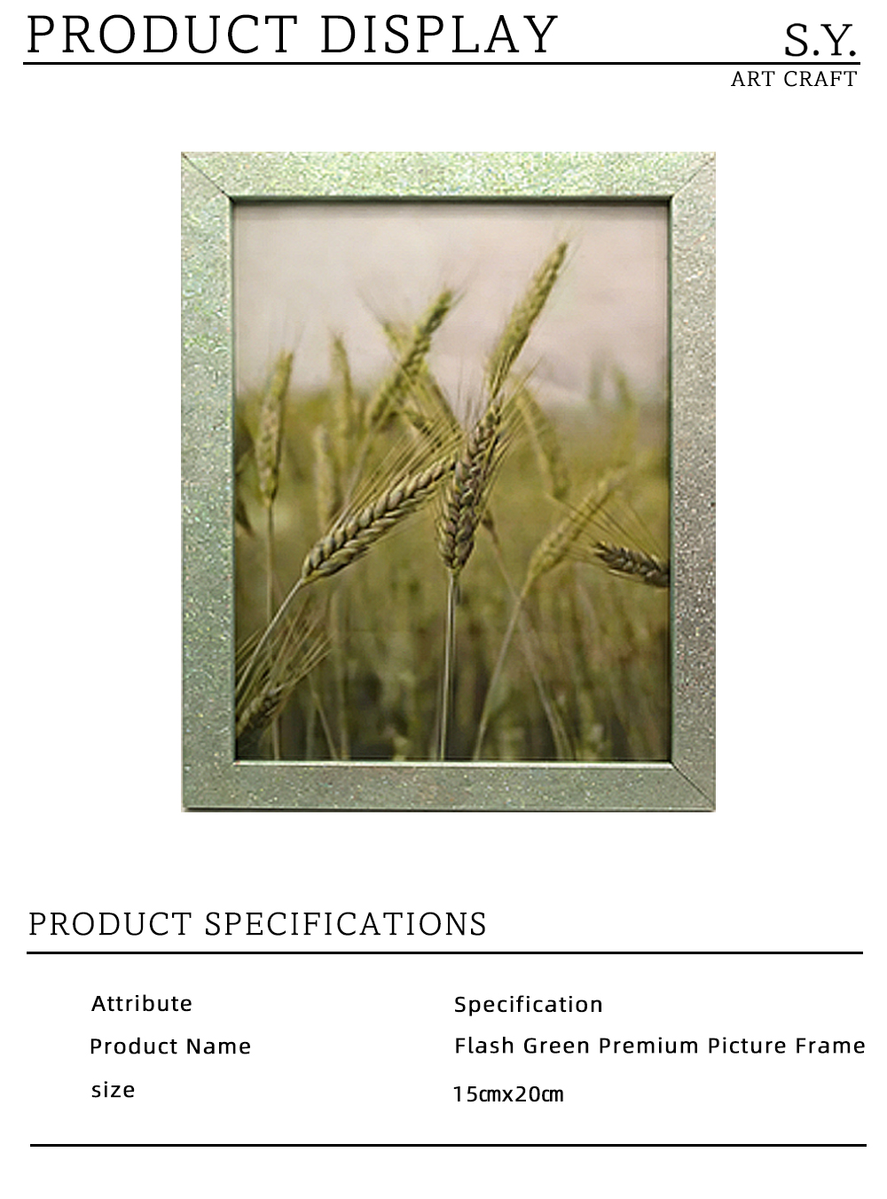 Premium Shimmering Green Glitter Photo Frame X