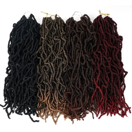 Synthetic hair nu faux locs premium fiber long wavy hair crochet dreadlocks hair extension