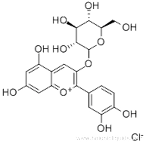 1-Benzopyrylium,2-(3,4-dihydroxyphenyl)-3-(b-D-glucopyranosyloxy)-5,7-dihydroxy-, chloride (1:1) CAS 7084-24-4