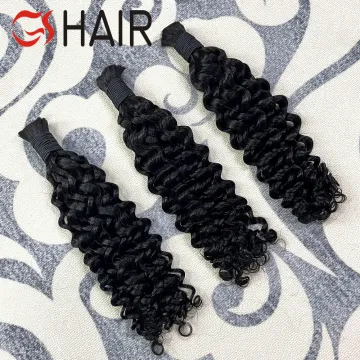 GS Burmese Deep Wave Hair Bulk for Women - Wet & Wavy Human Hair for Braiding