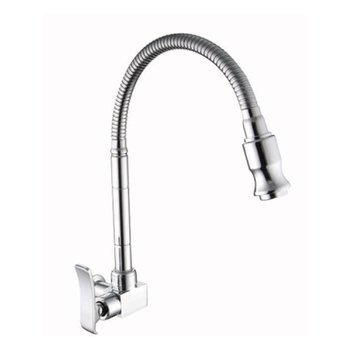 Nickel Brushed Swan-shape single-handle kitchen sink faucet