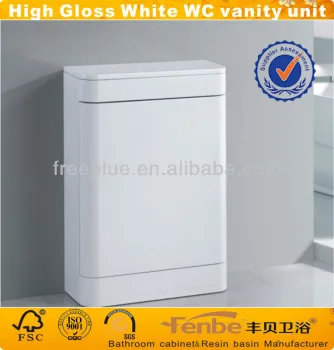 High gloss white back to wall cabinet