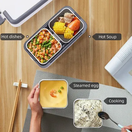 Best Selling Huaqiao Home Use Plastic Heating Bento Box with Spoon