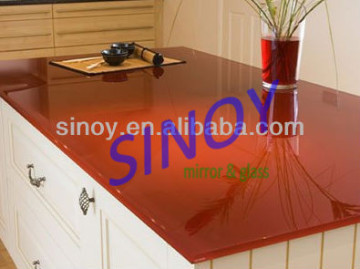 Double waterproof Italy FENZI paint back painted glass, glass dining table
