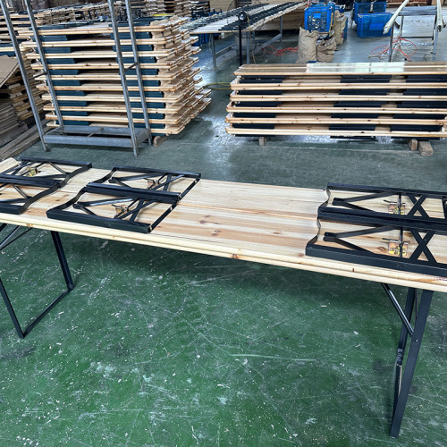 Natural Outdoor Beer Table and Bench Set