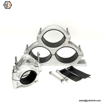 Abrazadera de cable Trefoil Aluminio M8 Montaje CCAL1H3238-X