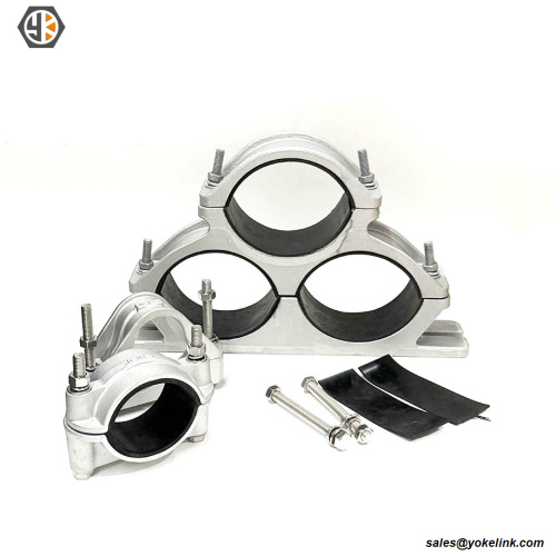 Abrazadera de cable Trefoil Aluminio M8 Montaje CCAL1H3238-X